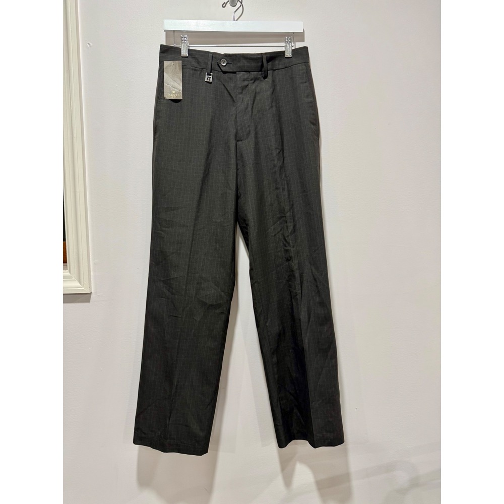 Haggar Brooks Mens Straight Fit Dress Pants Grey Glen Plaid 32x30 NWT